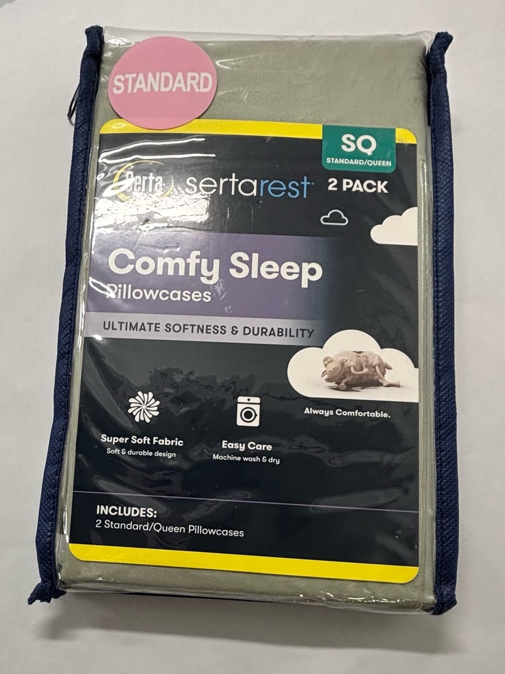 Serta Comfy Sleep Standard/Queen Pillowcases - Light Green (2 Pack)